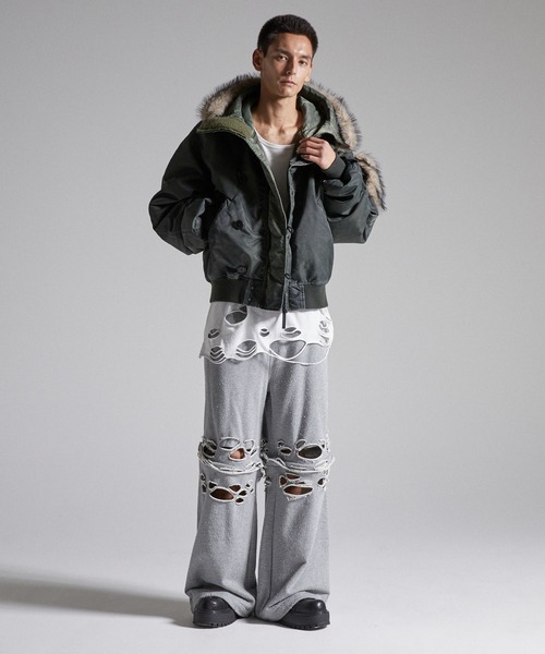 GRANCY(グランシー)の「【GRANCY】ファーポケットデザインフェードN2Bジャケット / Furpocket Design Faded N2B Jacket(ダウンジャケット/コート・メンズ・ブラック/カーキ・L/M/S)」の14枚目の写真