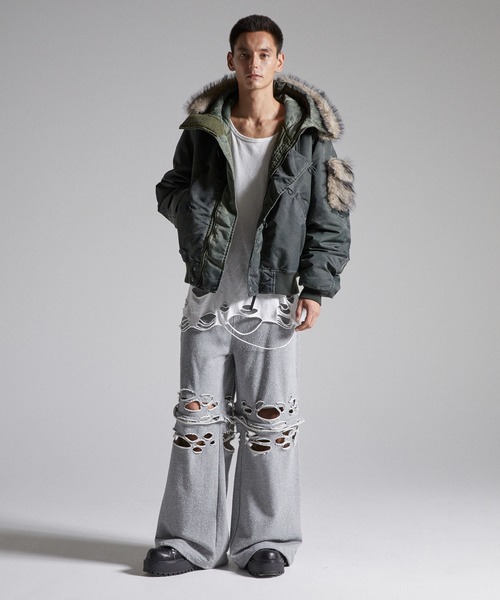 GRANCY(グランシー)の「【GRANCY】ファーポケットデザインフェードN2Bジャケット / Furpocket Design Faded N2B Jacket(ダウンジャケット/コート・メンズ・ブラック/カーキ・L/M/S)」の15枚目の写真