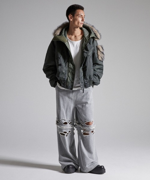 GRANCY(グランシー)の「【GRANCY】ファーポケットデザインフェードN2Bジャケット / Furpocket Design Faded N2B Jacket(ダウンジャケット/コート・メンズ・ブラック/カーキ・L/M/S)」の16枚目の写真