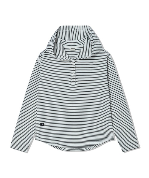 LIFE WORK(ライフワーク)の「レディース ヘンリーネックフード長袖Tシャツ(Tシャツ/カットソー・レディース・ホワイト/ライトグレー/ブラック・SMALL/MEDIUM)」の1枚目の写真
