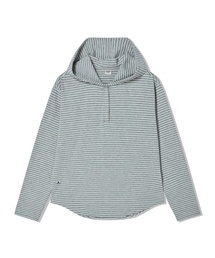 レディース ヘンリーネックフード長袖Tシャツ