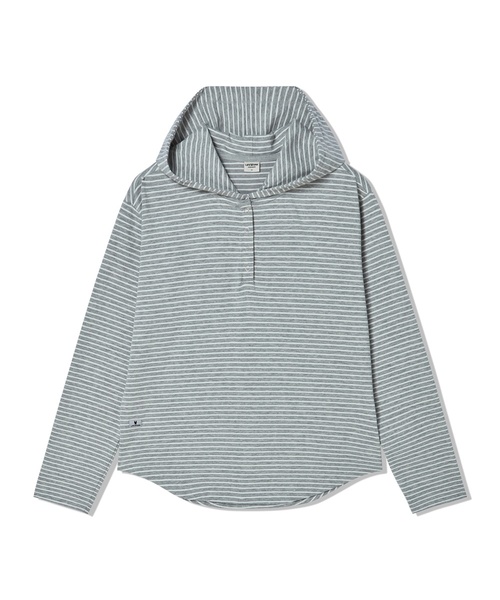 LIFE WORK(ライフワーク)の「レディース ヘンリーネックフード長袖Tシャツ(Tシャツ/カットソー・レディース・ホワイト/ライトグレー/ブラック・SMALL/MEDIUM)」の3枚目の写真