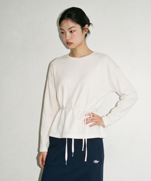 METAPHER(メタファ)の「MET ウエスト STRING Tシャツ 2カラー(Tシャツ/カットソー・レディース・ブラック/アイボリー・FREE)」の5枚目の写真