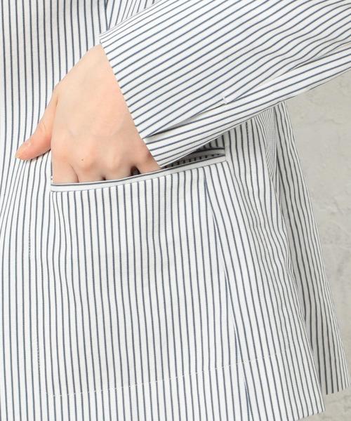 green label relaxing(グリーンレーベルリラクシング)の「CR C/T コードレーンジャケット -O/P(ノーカラージャケット・レディース・オフホワイト/ライトグレー/ネイビー・36/38/40)」の19枚目の写真