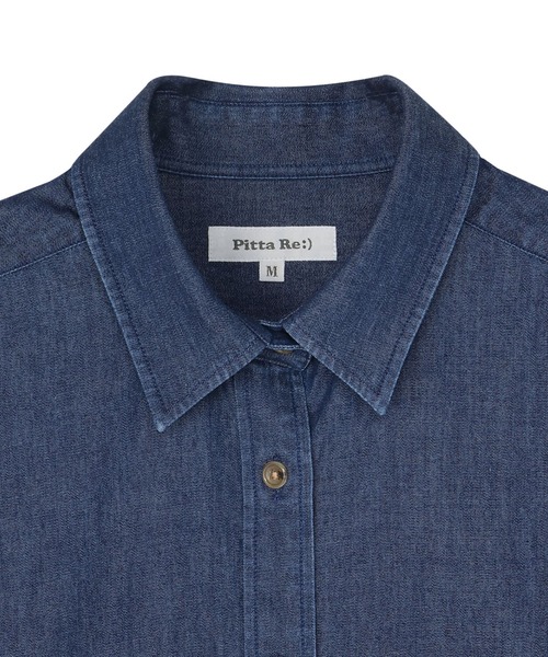 TOKYO SHIRTS(トウキョウシャツ)の「Pitta Re;) カジュアルシャツ デニム レギュラーシャツ 長袖 綿100% レディース(シャツ/ブラウス・レディース・ブルー/ネイビー・M/L)」の5枚目の写真