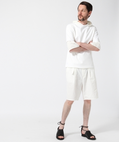 HARE（ハレ）の「カットプルオーバーパーカー８分袖(HARE)（パーカー・メンズ・オフホワイト/ブラック/ピンク・SMALL/MEDIUM）」の5枚目の写真