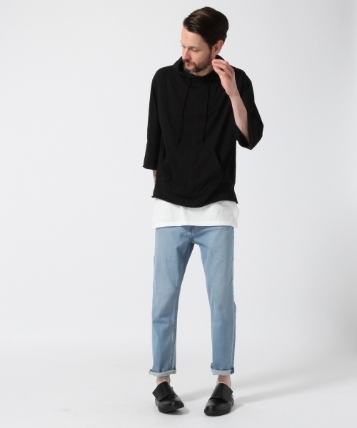 HARE（ハレ）の「カットプルオーバーパーカー８分袖(HARE)（パーカー・メンズ・オフホワイト/ブラック/ピンク・SMALL/MEDIUM）」の6枚目の写真