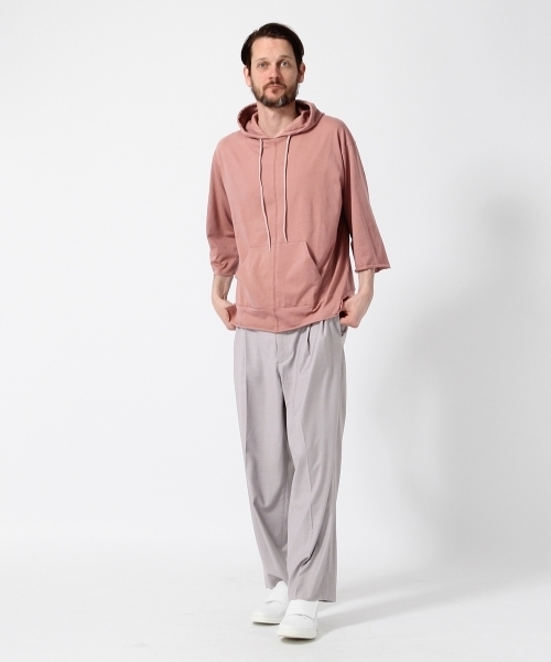 HARE（ハレ）の「カットプルオーバーパーカー８分袖(HARE)（パーカー・メンズ・オフホワイト/ブラック/ピンク・SMALL/MEDIUM）」の7枚目の写真