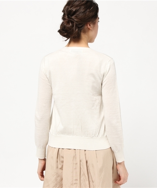 N.（N. Natural Beauty Basic）（エヌエヌナチュラルビューティーベーシック）の「コットンリネン14カーディガン（カーディガン/ボレロ・レディース・ベージュ/ネイビー/ホワイト/レッド・MEDIUM）」の7枚目の写真