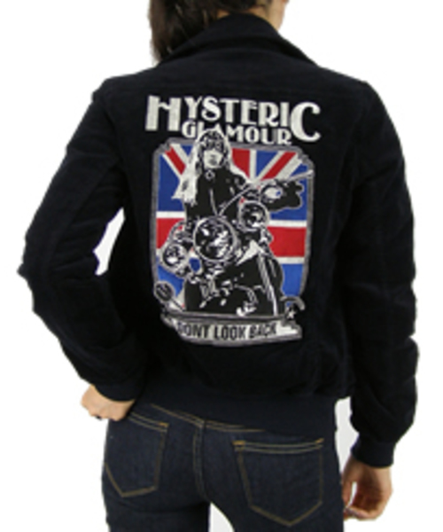ヒステリックグラマー ストライプ柄 ブルゾン ブラック HYSTERIC GLAMOUR（ヒステリックグラマー）の「DOUBLE STONED
