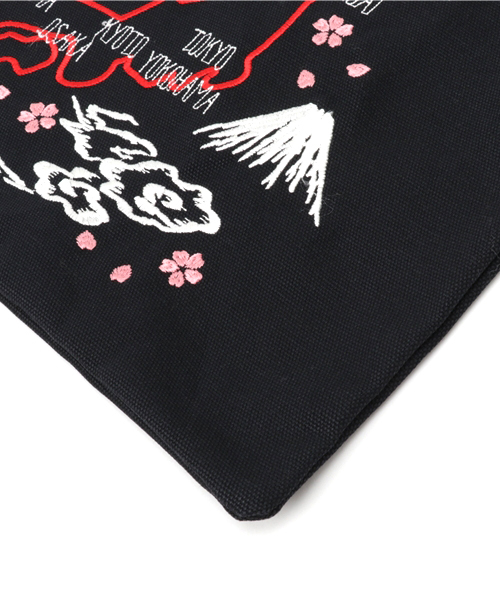 WEGO（ウィゴー）の「WEGO/Japan刺繍トートバッグ（トートバッグ・レディース・ホワイト/ブラック・FREE）」の5枚目の写真