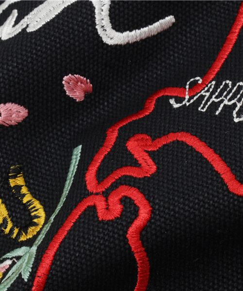 WEGO（ウィゴー）の「WEGO/Japan刺繍トートバッグ（トートバッグ・レディース・ホワイト/ブラック・FREE）」の8枚目の写真