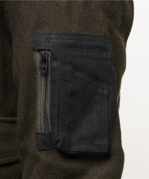 SPIEWAK（スピーワック）の「SPIEWAK G-1 BOMBER MELTON WOOL 24 / スピワック（ブルゾン・メンズ・オリーブ・LARGE/X-SMALL/SMALL/MEDIUM）」の7枚目の写真