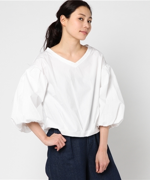 UNRELISH（アンレリッシュ）の「ボリュームスリーブブラウス（シャツ/ブラウス・レディース・ホワイト/ピンク・MEDIUM）」の11枚目の写真