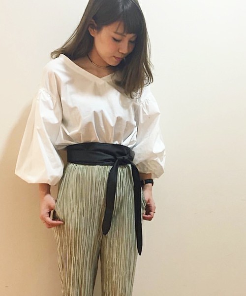 UNRELISH（アンレリッシュ）の「ボリュームスリーブブラウス（シャツ/ブラウス・レディース・ホワイト/ピンク・MEDIUM）」の12枚目の写真