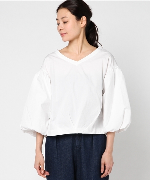 UNRELISH（アンレリッシュ）の「ボリュームスリーブブラウス（シャツ/ブラウス・レディース・ホワイト/ピンク・MEDIUM）」の3枚目の写真