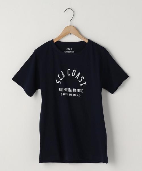 coen（コーエン）の「マリンプリントTシャツ（Tシャツ/カットソー・レディース・ホワイト/ネイビー・LARGE/MEDIUM）」の2枚目の写真
