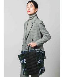 【LAUGOA】チェックフリンジトート Monk/0173-30008