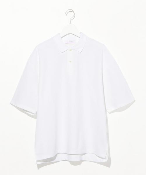 green label relaxing(グリーンレーベルリラクシング)の「『BRACTMENT(ブラクトメント)』 ビッグポロシャツ 5SL ◆(ポロシャツ・メンズ・ホワイト/ベージュ/ネイビー・40/38/36)」の2枚目の写真