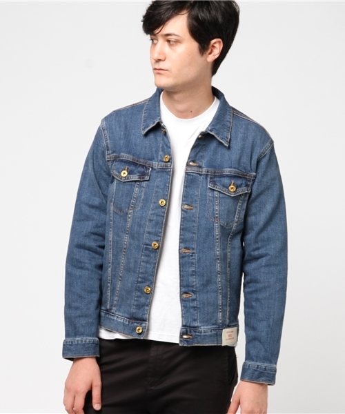 WEGO（ウィゴー）の「WEGO/ストレッチデニムジャケット（デニムジャケット・メンズ・ブラック/ダークインディゴブルー/ライトインディゴブルー・SMALL/MEDIUM/LARGE）」の21枚目の写真