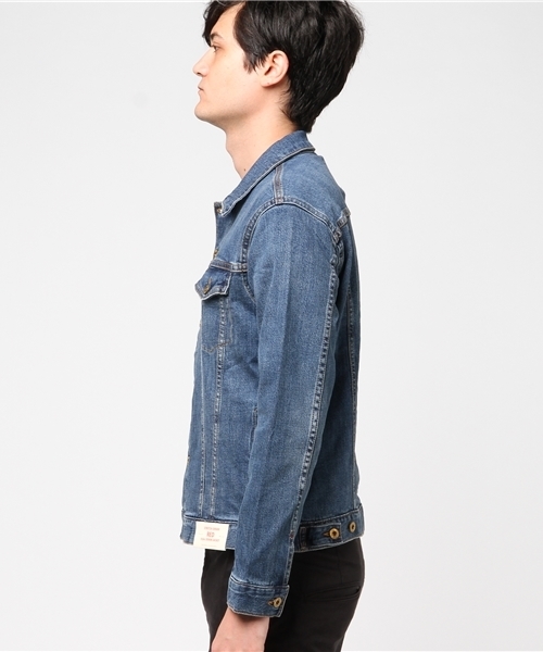 WEGO（ウィゴー）の「WEGO/ストレッチデニムジャケット（デニムジャケット・メンズ・ブラック/ダークインディゴブルー/ライトインディゴブルー・SMALL/MEDIUM/LARGE）」の7枚目の写真