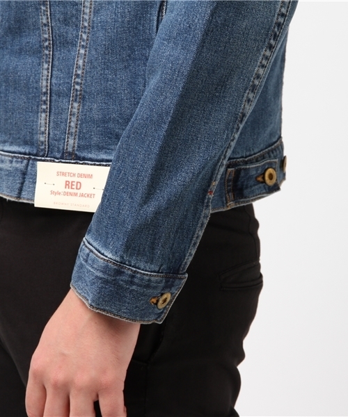 WEGO（ウィゴー）の「WEGO/ストレッチデニムジャケット（デニムジャケット・メンズ・ブラック/ダークインディゴブルー/ライトインディゴブルー・SMALL/MEDIUM/LARGE）」の10枚目の写真