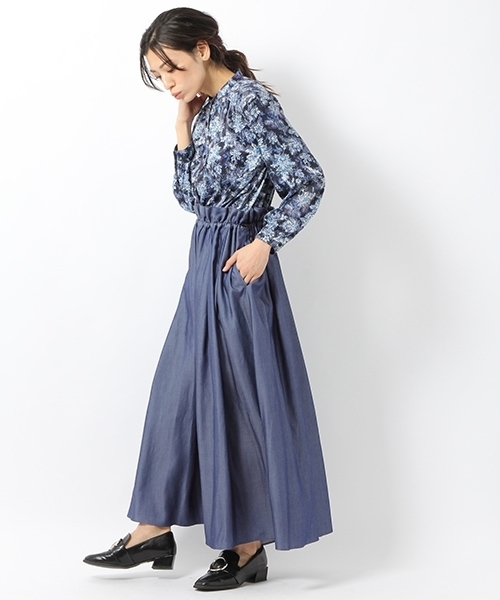 laboratory work（ラボラトリーワーク）の「エスニックフラワープリントブラウス（シャツ/ブラウス・レディース・ブラック/ネイビー・MEDIUM）」の9枚目の写真