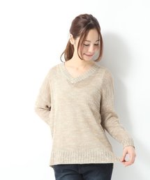 【GLOBAL WORK】メランジニットVプルオーバー