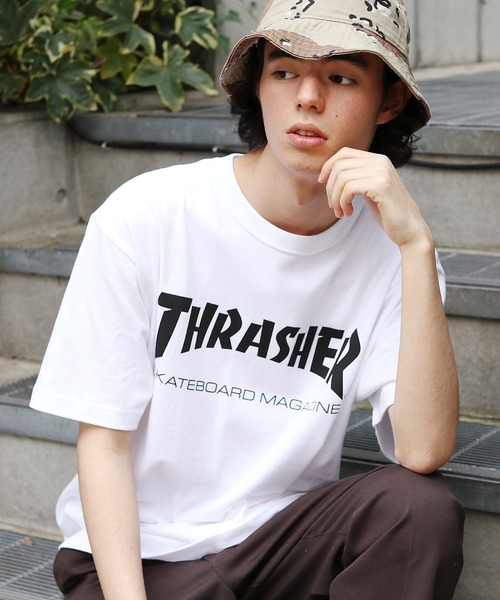 THRASHER(スラッシャー)の「THRASHER MAG Logoプリント S/S Tシャツ(Tシャツ/カットソー・メンズ・ブラック/ネイビー/ホワイト/パープル/ブラック系その他/レッド/ライトブルー/ピンク/オレンジ/ラベンダー/ホワイト×パープル/ネイビー×ホワイト/ホワイト×グリーン/ブルー系その他/バーガンディー/オレンジ系その他/ロイヤルブルー/グリーン/パープル系その他/オレンジ系その他2・M/L/XL/S)」の2枚目の写真