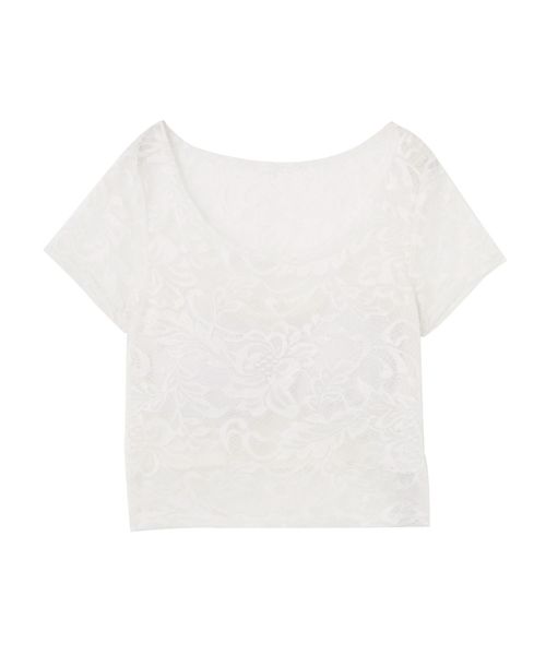 EMODA(エモダ)の「レースフィットミニマルトップ(Tシャツ/カットソー・レディース・マスタード/グリーン/ホワイト/ブラック・FREE)」の11枚目の写真