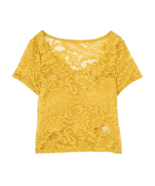EMODA(エモダ)の「レースフィットミニマルトップ(Tシャツ/カットソー・レディース・マスタード/グリーン/ホワイト/ブラック・FREE)」の7枚目の写真