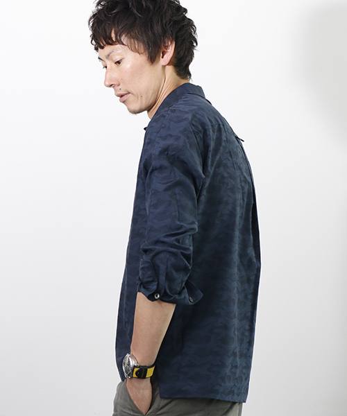 junhashimoto(ジュンハシモト)の「PULLOVER SHIRTS(シャツ/ブラウス・メンズ・ネイビー/カーキ・2/4/5/3)」の12枚目の写真