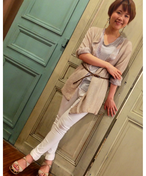 BEARDSLEY（ビアズリー）の「アビガエルタンクⅡ（タンクトップ・レディース・ベージュ/ライトグレー・FREE）」の7枚目の写真