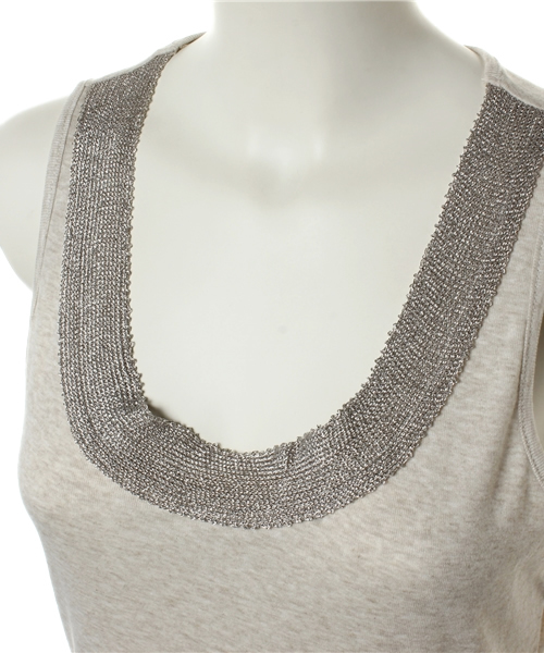 BEARDSLEY（ビアズリー）の「アビガエルタンクⅡ（タンクトップ・レディース・ベージュ/ライトグレー・FREE）」の5枚目の写真