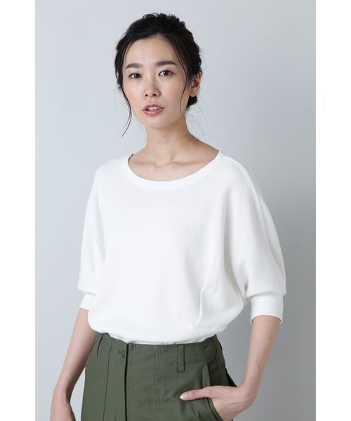 NATURAL BEAUTY BASIC（ナチュラルビューティーベーシック）の「ワッフルプルオーバー（Tシャツ/カットソー・レディース・パープル/オフホワイト/グレー系その他・MEDIUM）」の2枚目の写真