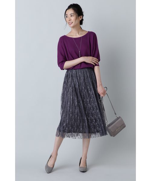 NATURAL BEAUTY BASIC（ナチュラルビューティーベーシック）の「ワッフルプルオーバー（Tシャツ/カットソー・レディース・パープル/オフホワイト/グレー系その他・MEDIUM）」の22枚目の写真