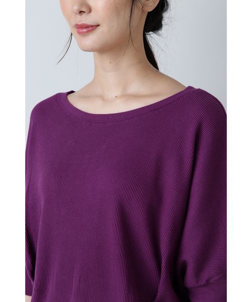 NATURAL BEAUTY BASIC（ナチュラルビューティーベーシック）の「ワッフルプルオーバー（Tシャツ/カットソー・レディース・パープル/オフホワイト/グレー系その他・MEDIUM）」の17枚目の写真