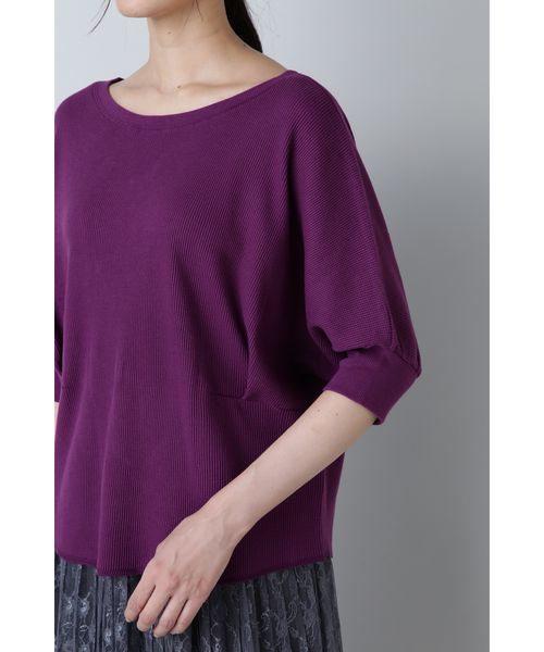 NATURAL BEAUTY BASIC（ナチュラルビューティーベーシック）の「ワッフルプルオーバー（Tシャツ/カットソー・レディース・パープル/オフホワイト/グレー系その他・MEDIUM）」の16枚目の写真