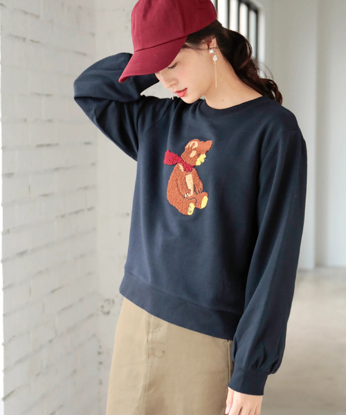 ・くまさん刺繍プルオーバー ・くまさん刺繍プルオーバー