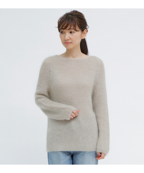 1er Arrondissement（プルミエアロンディスモン）の「ReineⅡ モヘアボートネックプルオーバー（ニット/セーター・レディース・ベージュ/グレー・38）」の3枚目の写真