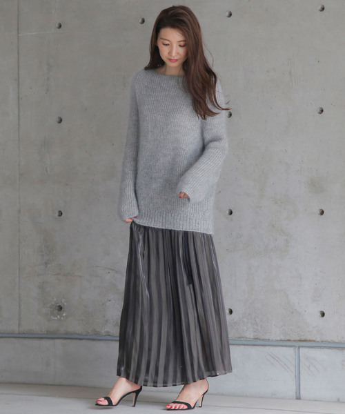 1er Arrondissement（プルミエアロンディスモン）の「ReineⅡ モヘアボートネックプルオーバー（ニット/セーター・レディース・ベージュ/グレー・38）」の9枚目の写真
