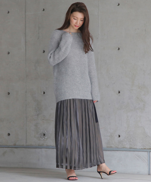 1er Arrondissement（プルミエアロンディスモン）の「ReineⅡ モヘアボートネックプルオーバー（ニット/セーター・レディース・ベージュ/グレー・38）」の10枚目の写真