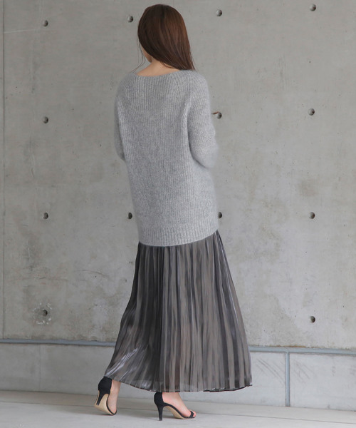 1er Arrondissement（プルミエアロンディスモン）の「ReineⅡ モヘアボートネックプルオーバー（ニット/セーター・レディース・ベージュ/グレー・38）」の11枚目の写真