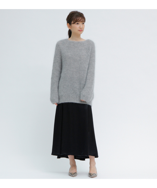 1er Arrondissement（プルミエアロンディスモン）の「ReineⅡ モヘアボートネックプルオーバー（ニット/セーター・レディース・ベージュ/グレー・38）」の12枚目の写真