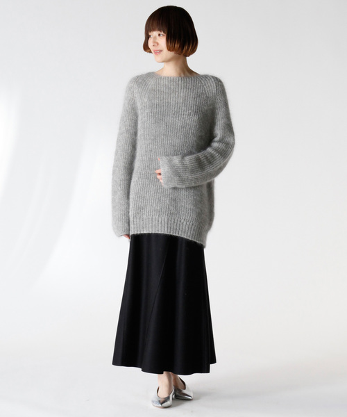 1er Arrondissement（プルミエアロンディスモン）の「ReineⅡ モヘアボートネックプルオーバー（ニット/セーター・レディース・ベージュ/グレー・38）」の20枚目の写真