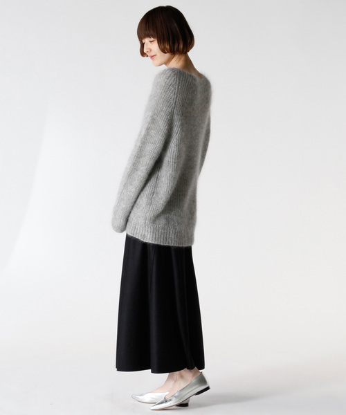 1er Arrondissement（プルミエアロンディスモン）の「ReineⅡ モヘアボートネックプルオーバー（ニット/セーター・レディース・ベージュ/グレー・38）」の19枚目の写真