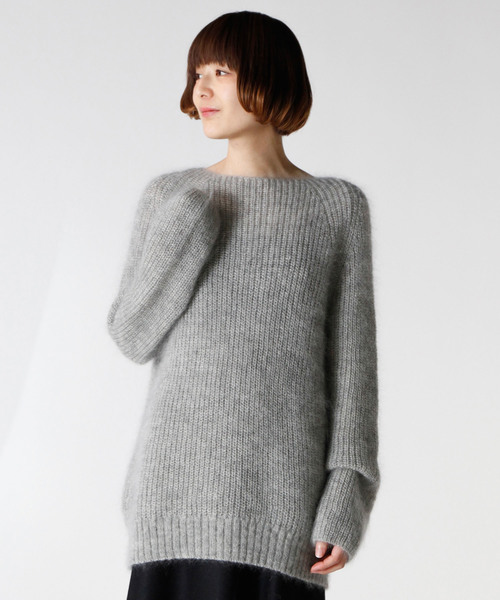 1er Arrondissement（プルミエアロンディスモン）の「ReineⅡ モヘアボートネックプルオーバー（ニット/セーター・レディース・ベージュ/グレー・38）」の18枚目の写真