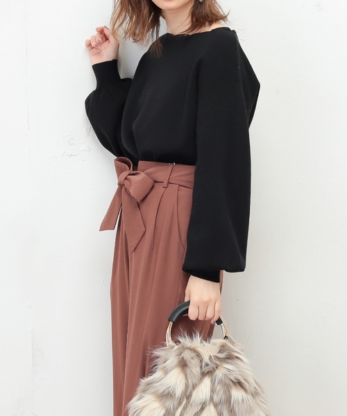 natural couture(ナチュラルクチュール)の「衿ぐりスカラップ刺繍ニット(ニット/セーター・レディース・ブラック/ブラウン/サックスブルー/アイボリー/ピンク系その他・FREE)」の15枚目の写真