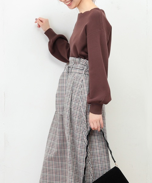 natural couture(ナチュラルクチュール)の「衿ぐりスカラップ刺繍ニット(ニット/セーター・レディース・ブラック/ブラウン/サックスブルー/アイボリー/ピンク系その他・FREE)」の18枚目の写真