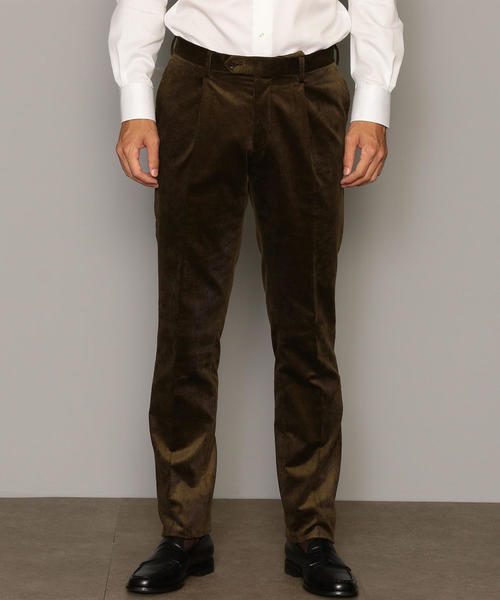 green label relaxing（グリーンレーベルリラクシング）の「[デュカ ヴィスコンティ] DUCA VISCONTI コーデュロイ RG 1プリーツ パンツ ◆（スラックス・メンズ・ブラウン/ロイヤルブルー・80ｃｍ/72cm/76ｃｍ/88ｃｍ/84ｃｍ）」の4枚目の写真